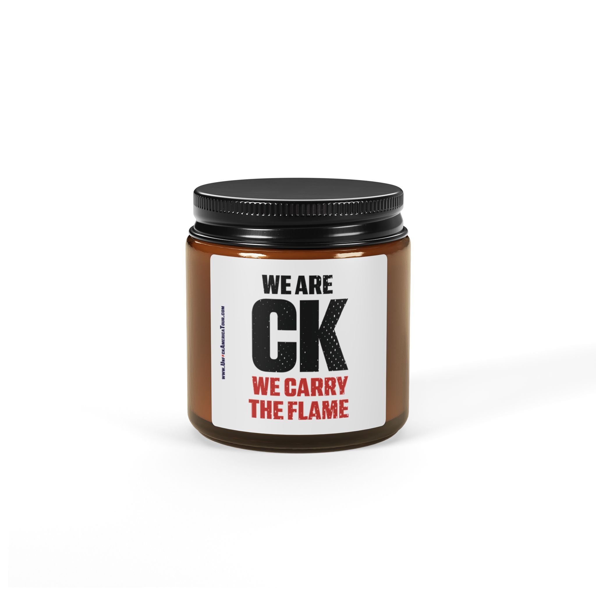 Scented Candle — “We Are CK, We Carry The Flame” Amber Soy Jar
