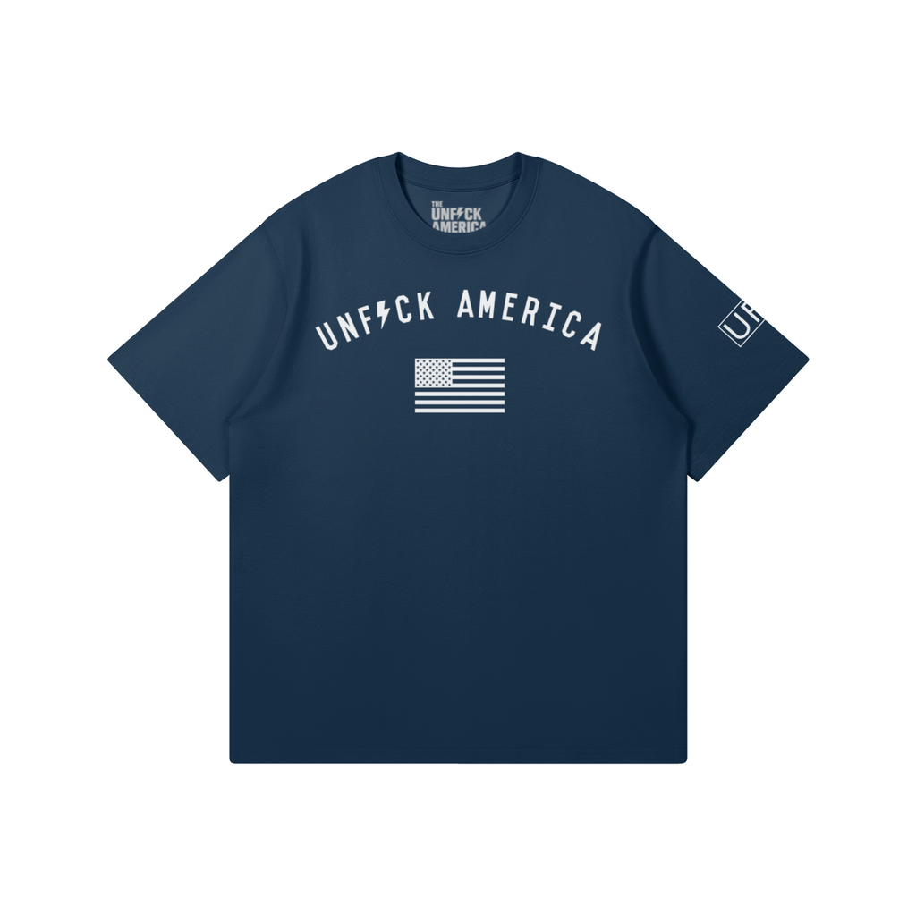 UFA Arch Logo Heavyweight Tee, Navy