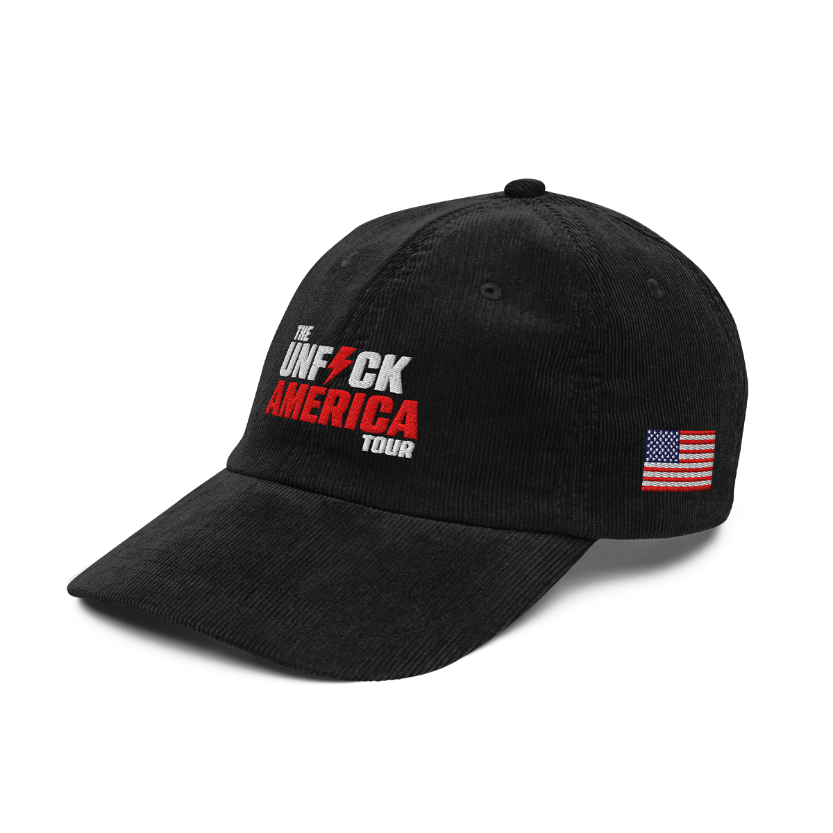 UFA Tour Corduroy Dad Hat, Black