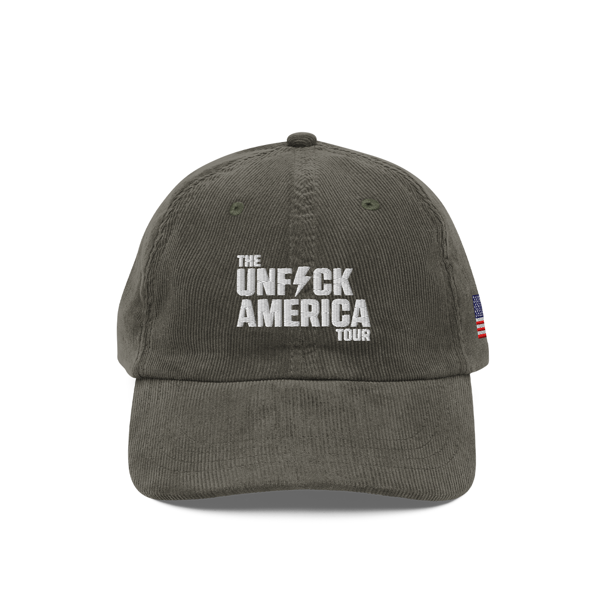 UFA Tour Corduroy Dad Hat, Moss Green