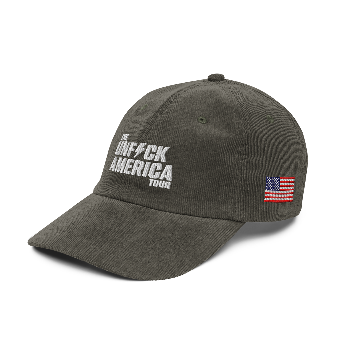 UFA Tour Corduroy Dad Hat, Moss Green