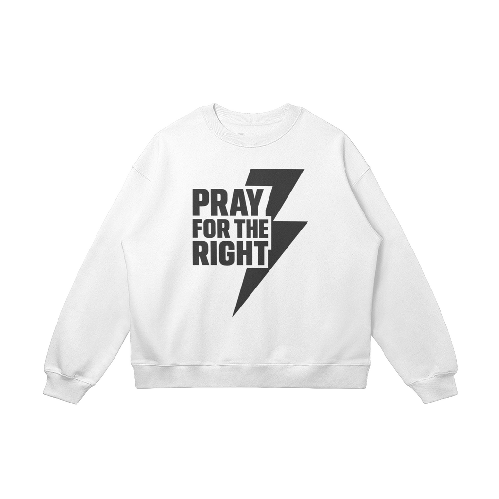 UFA 'Pray for the Right' Oversized Sweatshirt, White
