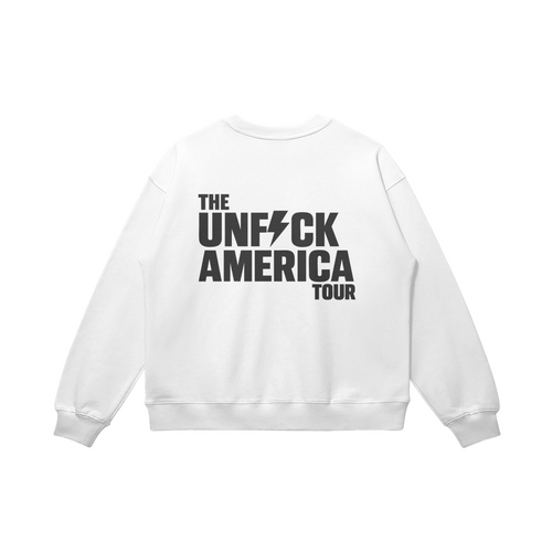 UFA 'Pray for the Right' Oversized Sweatshirt, White