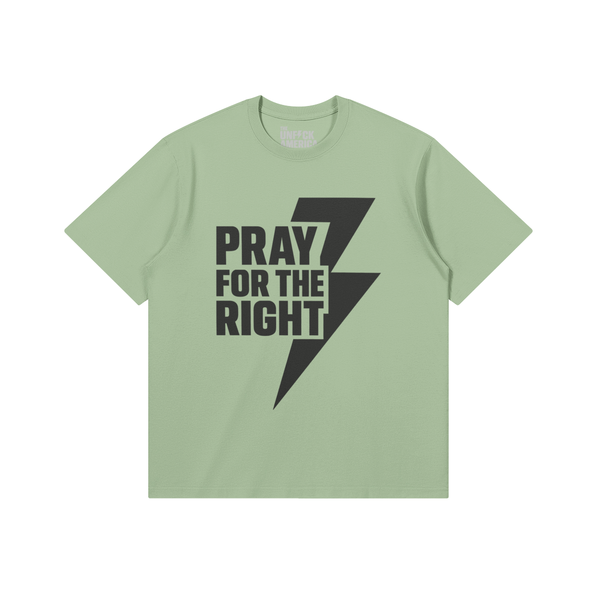 UFA Pray for the right Tee, Soft Green