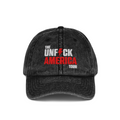 UFA Vintage Wash Dad Hat, Faded Black