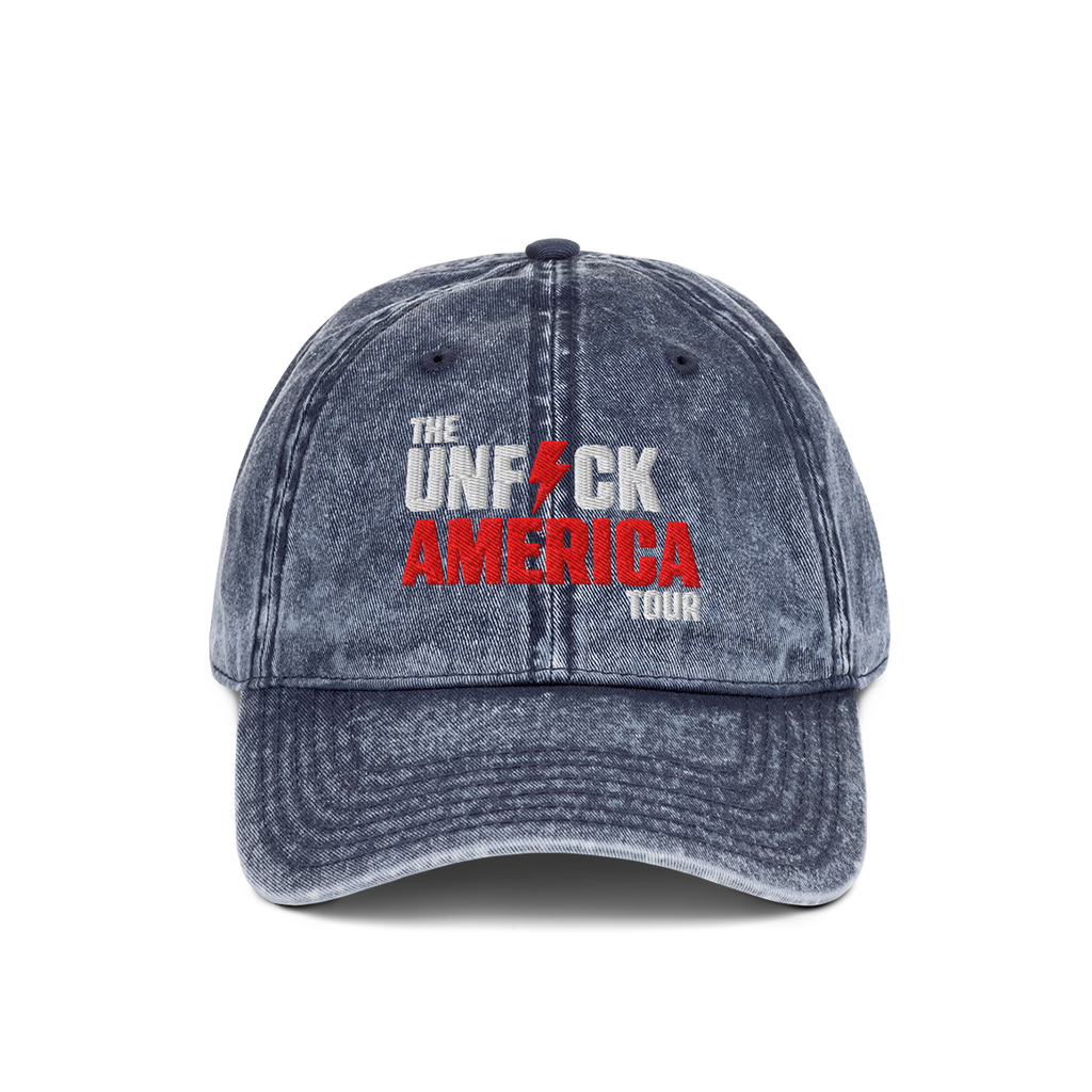 UFA Vintage Wash Dad Hat, Blue Jean