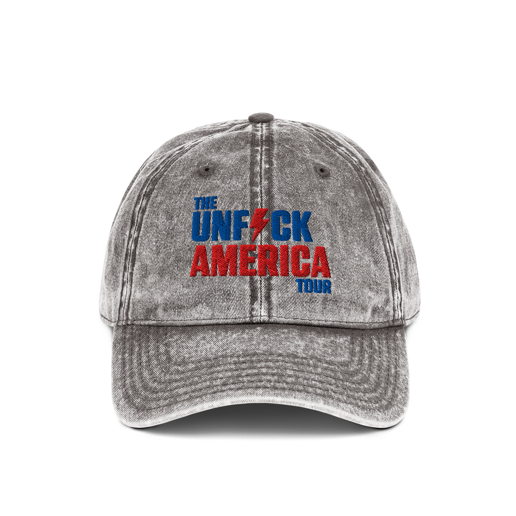UFA Vintage Wash Dad Hat, Light Gray