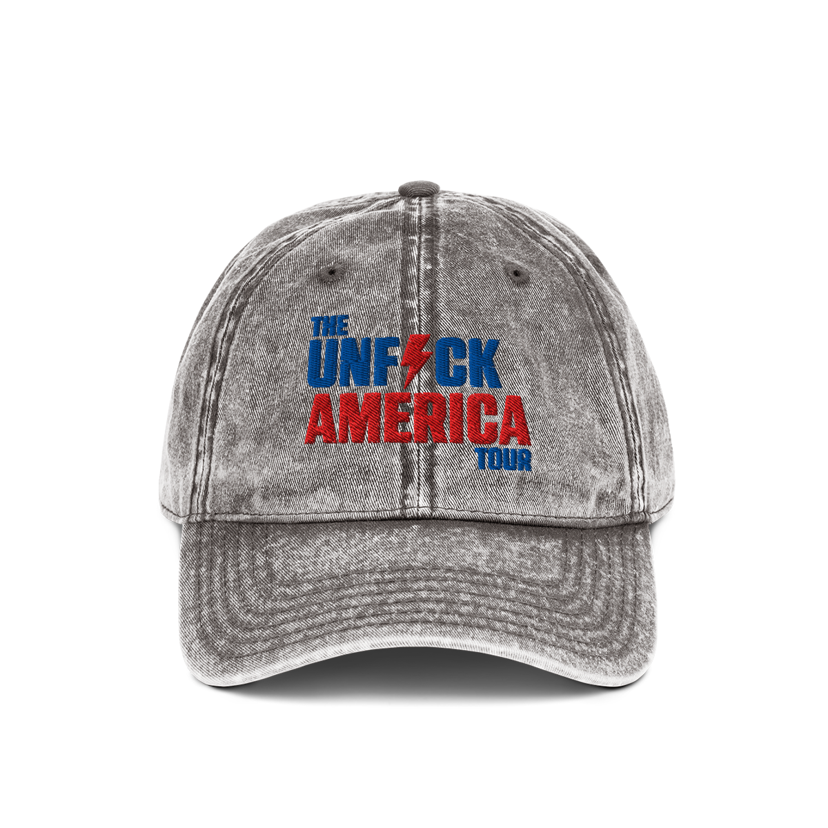 UFA Vintage Wash Dad Hat, Light Gray